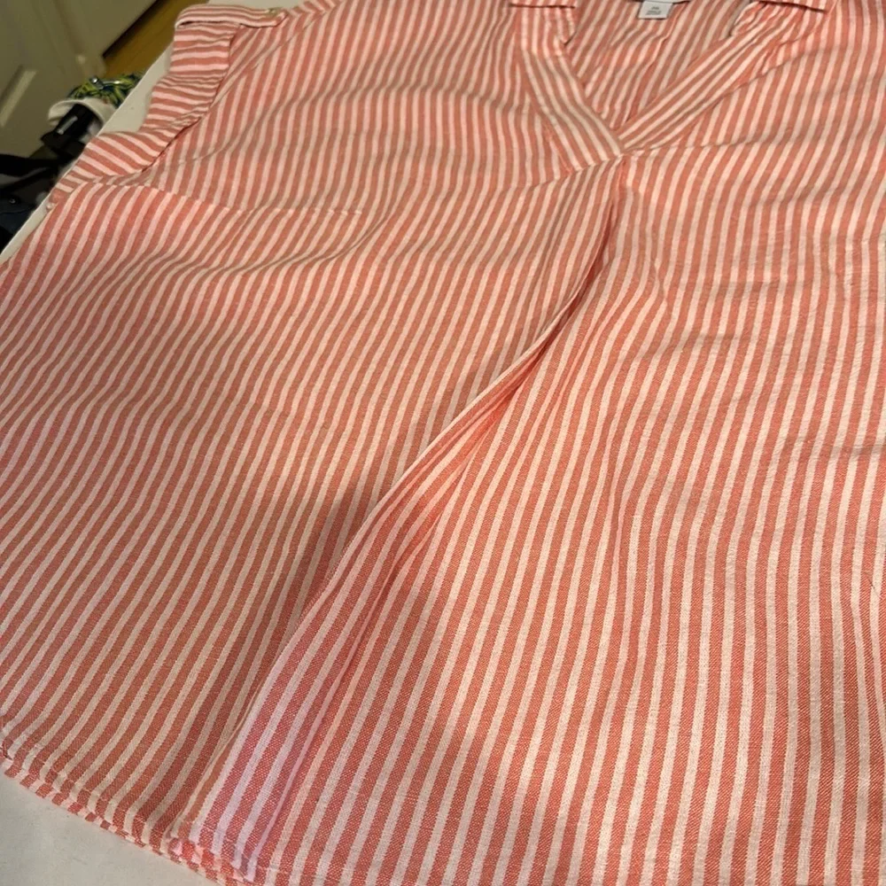 Liz Claiborne orange and white striped top NEW - Picture 7 of 9